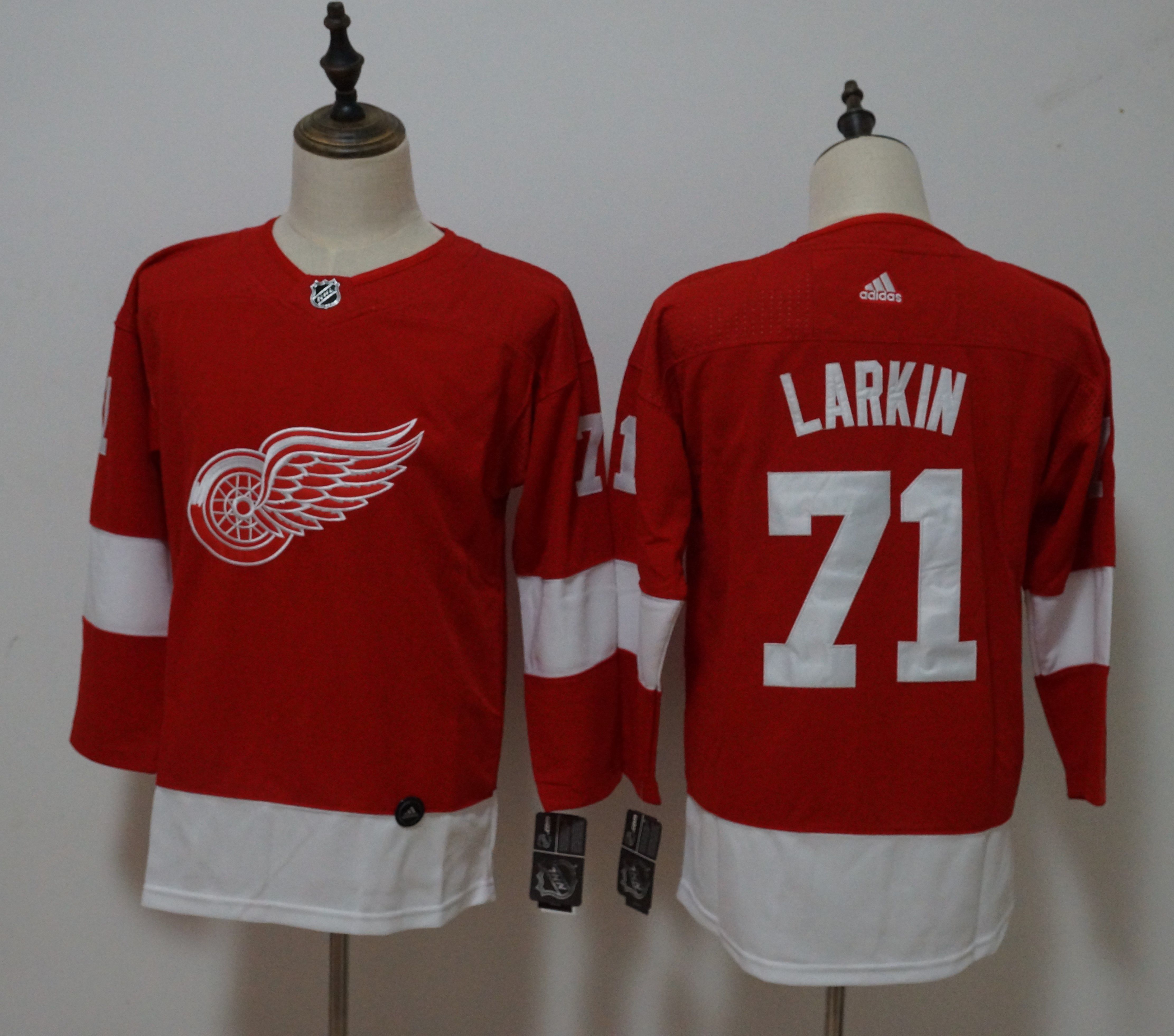 Women Detroit Red Wings #71 Dylan Larkin Red Hockey Stitched Adidas NHL Jerseys
